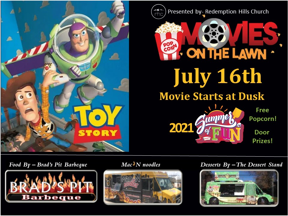 Movie on the Lawn Toy Story July 16th 2021